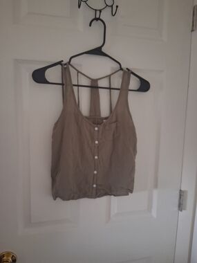 Aeropostale Green Button-Front Strappy Back Camisole